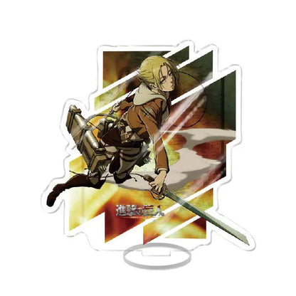 Attack On Titan Armin Arlert Eren Yeager Mikasa Anime Acrylic Figure Display Stand Model Plate Keychain Friends Girl Gift School