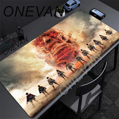 Attack on Titan Anime Large Lock Edge Mouse Pad Computer Mousepad XXL S Gaming Padmouse Gamer Laptop Keyboard Mouse Mats Carpet
