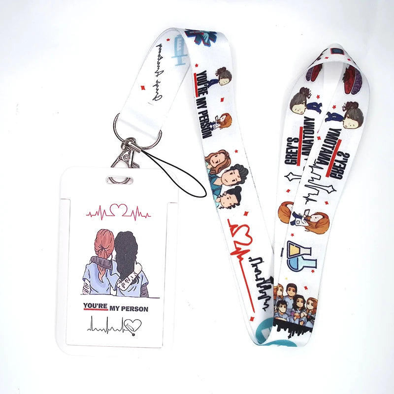 100 Styles Anatomy Credential Holder Keychains Neck Lanyard Pass Card Anime Credit Card Holder Keychain Straps Wholesale