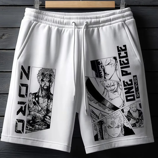 One Piece Men's and Women's Cotton Shorts Roronoa Zoro Anime Sweatpants Summer and Spring Trendy Fashion Versatile Pants