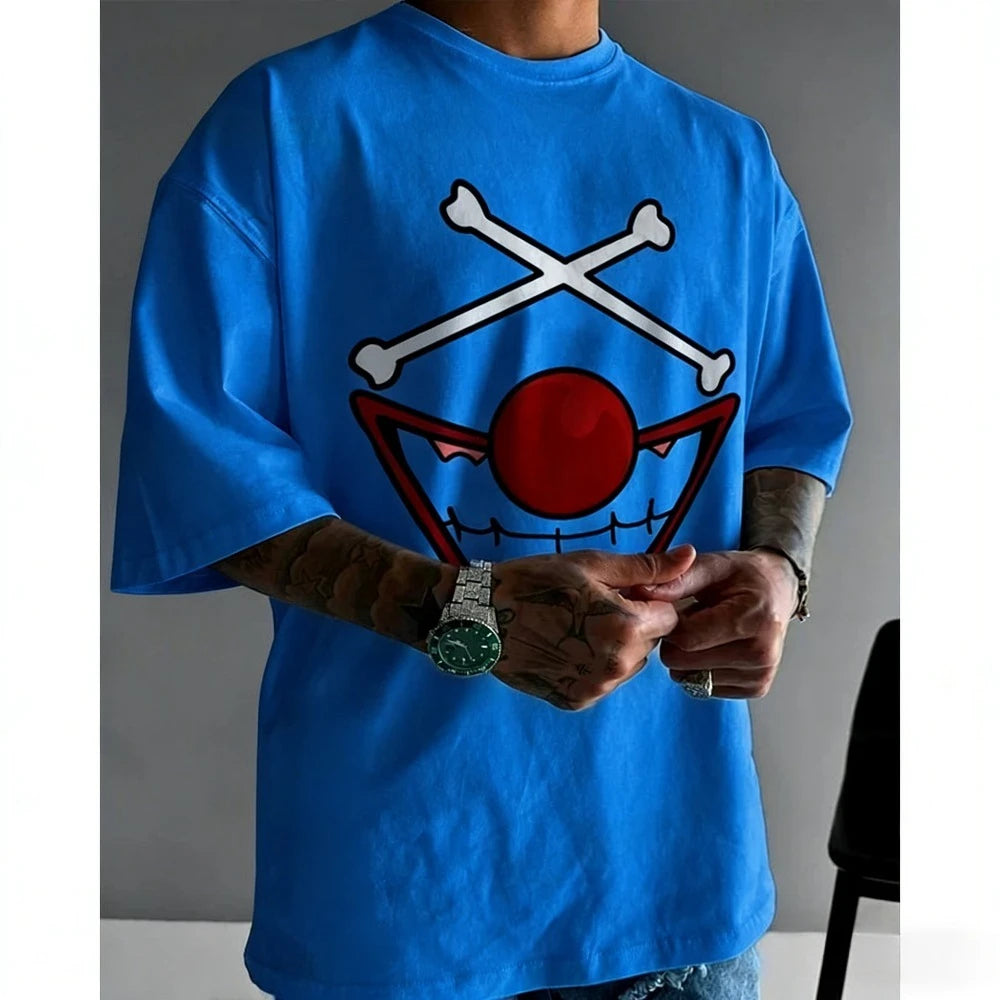 One Piece Yonko Buggy Unisex T-shirt 2026 Summer New Popular Anime Print American Casual Family Short Sleeved Top