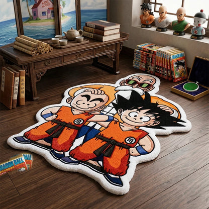 Dragon Ball Z Goku Krillin Roshi Custom Shape Polyester Rug Anime Fan Collectible Area Carpet for Living Room Bedroom Decor