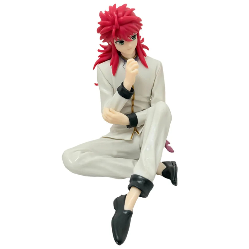 Anime 8cm YuYu Hakusho Urameshi Yuusuke Kurama Sitting posture Figure Toys PVC Model Desktop Ornament Doll Birthday Gifts Hot
