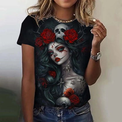 Day Of The Dead Skull Oversized T-Shirt