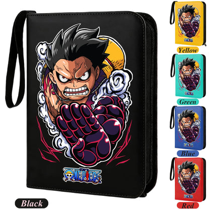 400pcs Anime ONE PIECE Zipper Card Album Book Collection Card Storage Folder Hold Zoro Luffy Game Cards Binder Holder Protector