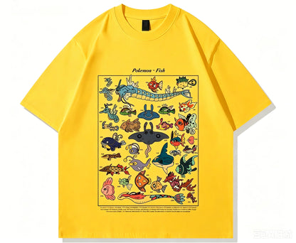 Pokemon Fish Guide Retro T-Shirt