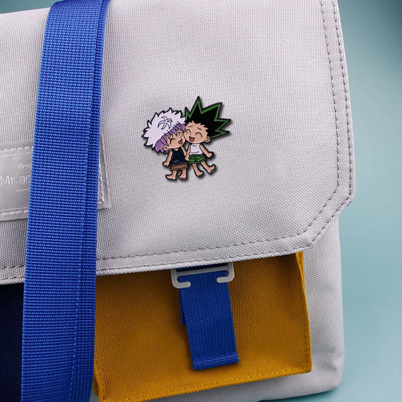 Anime Hunter X Hunter Gon and Killua Enamel Pin Bff Brooches Badge Jewelry Decoration
