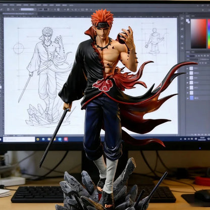 Naruto Shippuden Pain Yahiko Model Statue, Detailed Red‑Black Cape Figurine, Anime Collection, Kids & Adult Present