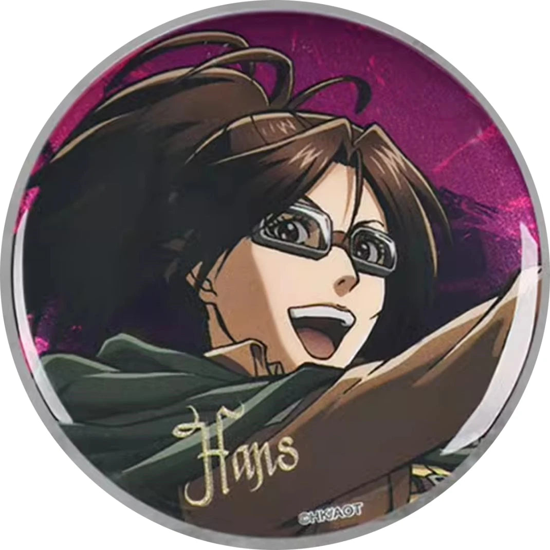 58mm Anime Attack on Titan Eren Jaeger Armin Arlert Erwin Smith Hange Zoe Cosplay COSTUME Badge Pin SPTE Tinplate Brooch﻿ Prop