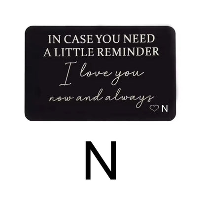 GEKTIMER Wallet Card Romantic "I Love You Now & Always" Heart Inspirational Gift For Boyfriend Husband Wedding Birthday Present