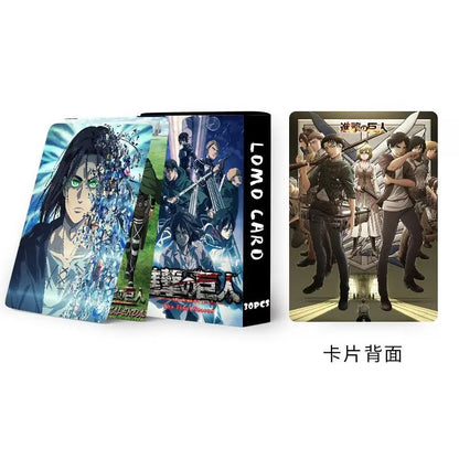 30pcs/set Attack on Titan Japanese Anime Mini Cards Small Card Games with Postcards Message Photo Gift Collection Toys Gift