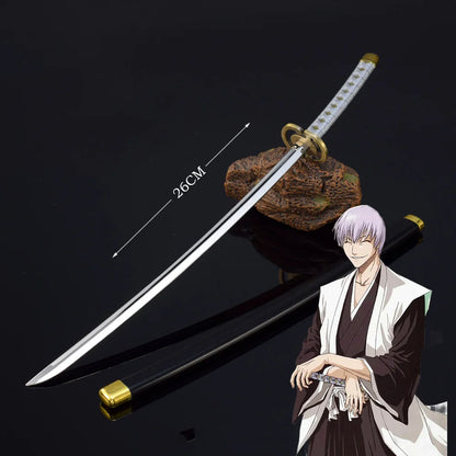 26cm Bleach Mini Tensa Zangetsu Sword Keychain for Fans Anime Peripherals Kurosaki Ichigo Metal Mask Pendant Keychain Gifts
