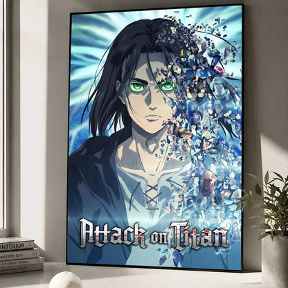 Anime Attack On Titan Eren Yeager Poster Peel And Stick Wall Art PP Waterproof HD Bedroom Living Room Home Decor Gift