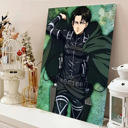 AZNM Attack on Titan Anime Canvas Wall Art, Levi Ackerman Print, Shingeki no Kyojin Home Decor Poster