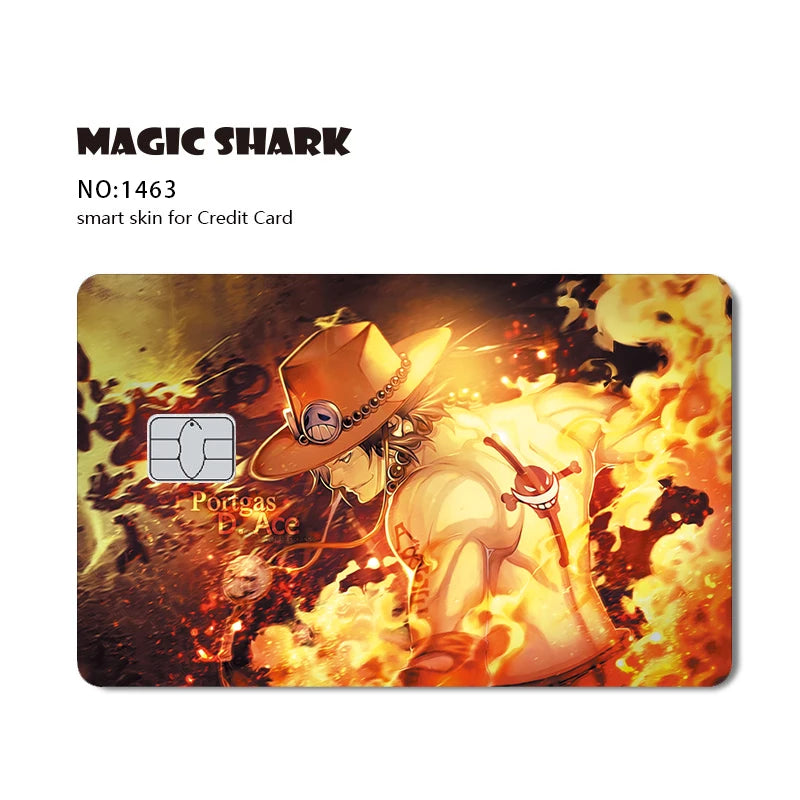 Hot Sale Maigc Shark Anime One-Pieces Chopper Luffy Nami Waterproof Front Side Sticker Film Skin for Credit Debit Card