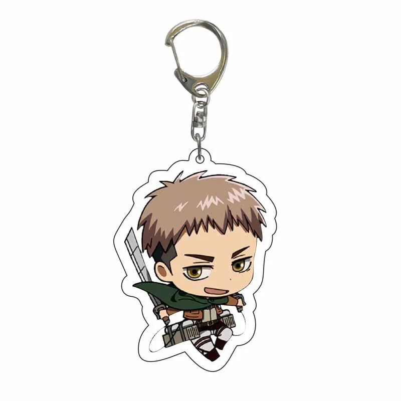 Attack On Titan Anime Peripheral Acrylic Figure Display Keychain Pendant Eren Mikasa Levi Creative Decorative Gift Accessories