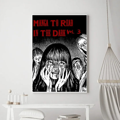 Junji Ito Horror Canvas Poster