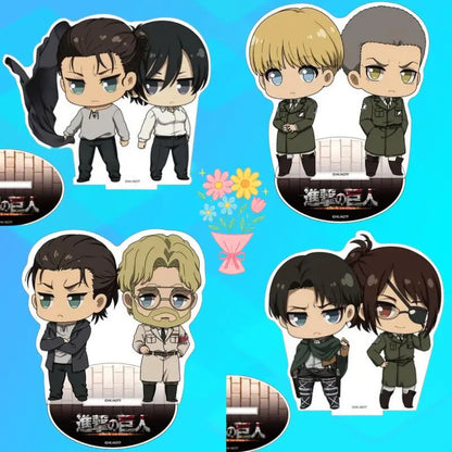 10Cm Acrylic Standing Sign for Attack On Titan Conny Springer Armin Arlert Zeke Jaeger Eren Yeager Q Version Desktop Decoration