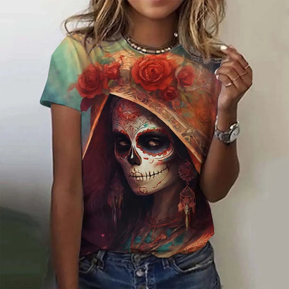 Day of the Dead Skull Oversized T-Shirt