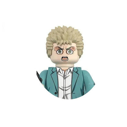 Anime Attack on Titan Building Blocks Keychain Mini Figure Keyring Collectible Toy Pendant for Bag Accessories Fans Gift