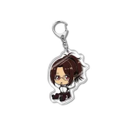 Attack On Titan Acrylic Figure Display Cartoon Keychain Eren Mikasa Levi Anime Desk Ornament Key Ring Accessories Q Version