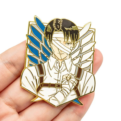 Levi Ackerman Pins Anime Attack On Titan Badge Pendant Shingeki No Kyojin Brooches for Backpack Clothing Lapel Cosplay ACG Toys