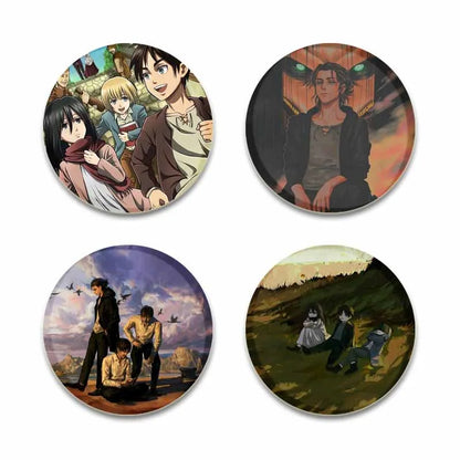 Attack on Titan Anime Brooches Erwin Eren Levi Lapel Pins Cartoon Cosplay Badge Gifts Accessories Backpack Clothes Decor Jewelry