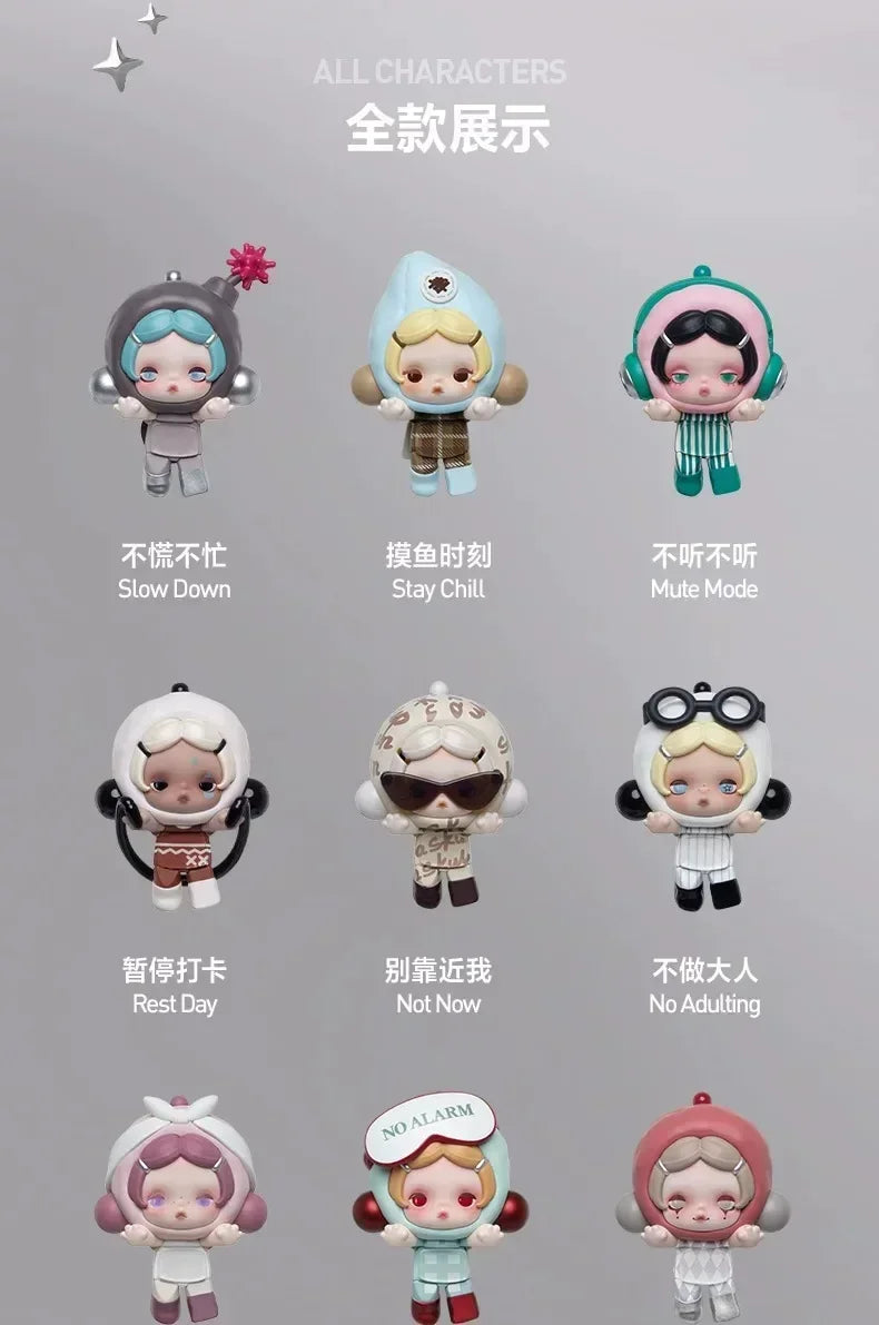POP MART POP ATTACH SKULLPANDA Off Mode Series Mini Doll Mystery Box Genuine Blind Box Guess Toys Bag Ornament Figurines Home
