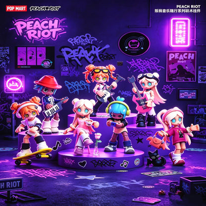 POPMART Peach Riot Carry The Music Series Block Pendant Blind Box Original Toys Mystery Box Doll Cute Anime Figure Ornament Gift