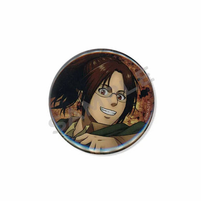 Attack on Titan Lapel Pins Creative Round Brooch Eren Yeager Levi Mikasa Cartoon Badge Pin Hat Clothes Accessories Jewelry Gift
