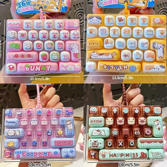 키캡 클릭커 Keycap Clicker Key Cap Keychain Keyboard Key Caps Stress Releasing Charm Keychain Gifts 26-keycap Giant Keycap Gifts 키캡