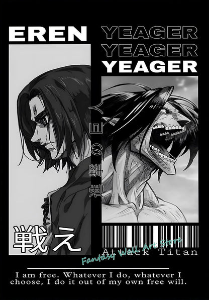 A-ttack-on-Titan Anime Levi Ackerman Eren Yeager Anime Characters Series Poster Canvas Painting Wall Pictures Home Room Decor