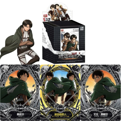 Official Genuine Attack on Titan Trading Cards Tin Badge Anime Merch Eren Yeager Mikasa Ackerman Hobby Collectible Gift