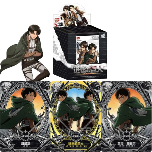 Official Genuine Attack on Titan Trading Cards Tin Badge Anime Merch Eren Yeager Mikasa Ackerman Hobby Collectible Gift