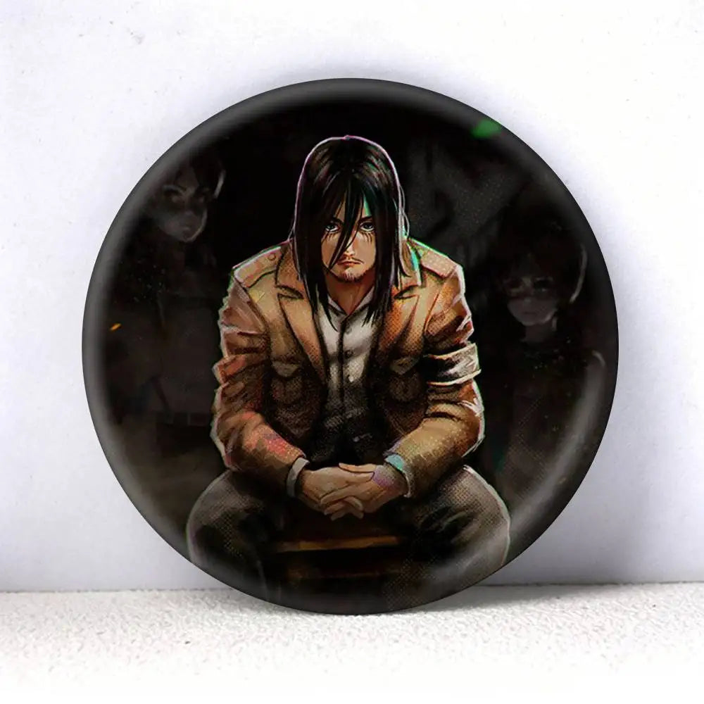 Attack on Titan Eren Yeager Anime   75mm 44mm 25mm Brooch Backpack Hat Pins Accessories Toys Badge