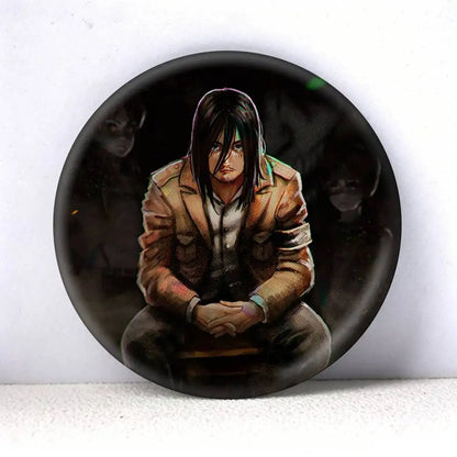 Attack on Titan Eren Yeager Anime   75mm 44mm 25mm Brooch Backpack Hat Pins Accessories Toys Badge