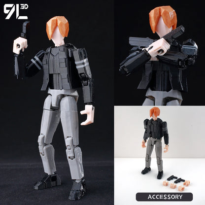 9L 3D Printed Anime Mecha Series-Sonic Shadow Shade Dummy 13 Titan 13 Articulated Mannequin Collectible Terminologia Toys