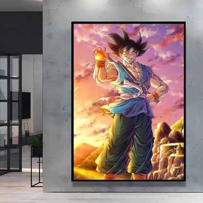 Classic Anime Canvas Printing Posters Dragon Ball Goku Vegeta HD Prints kids Gifts Aesthetic Poster Room wall Decor Pictures