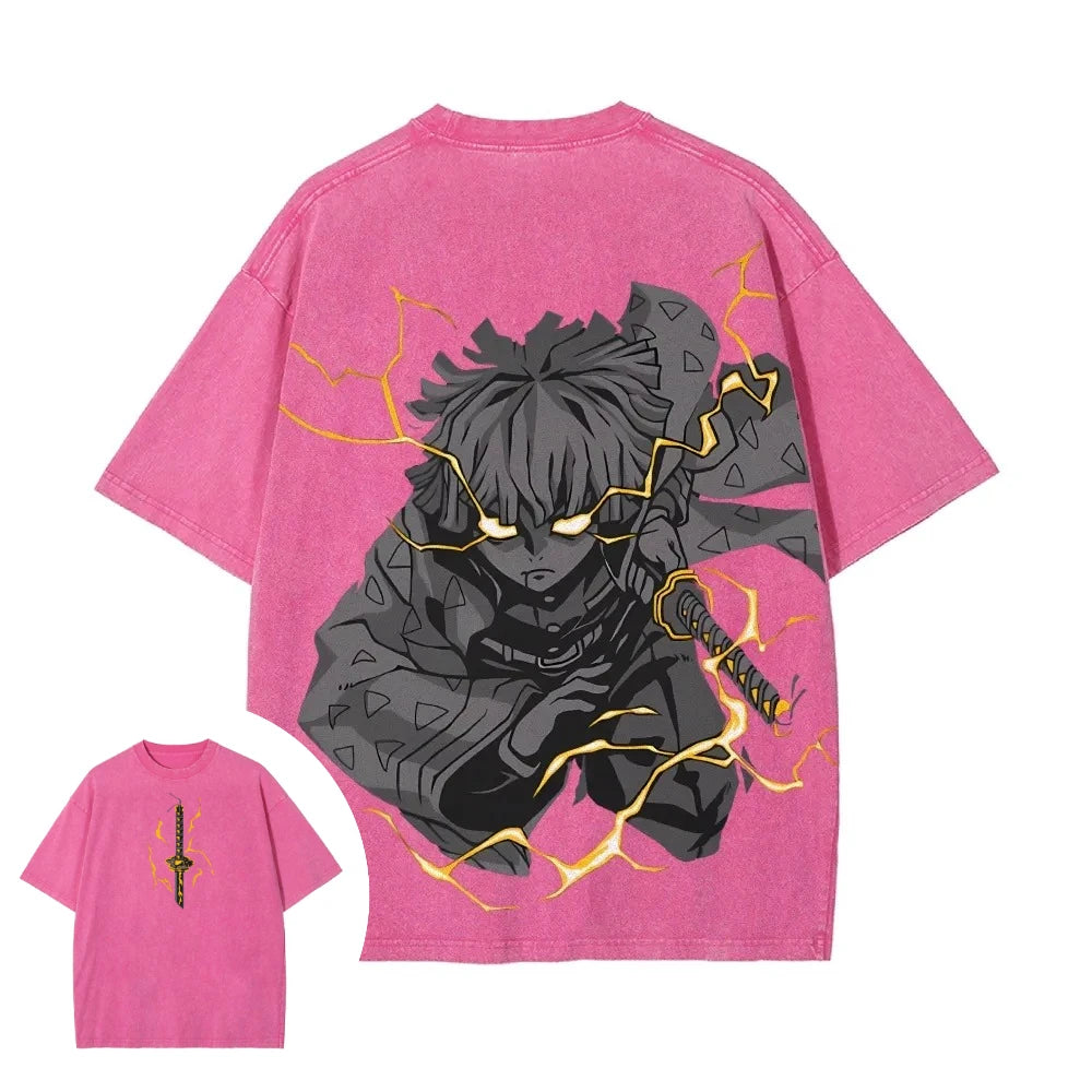 Demon Slayer Zenitsu Washed T-Shirt