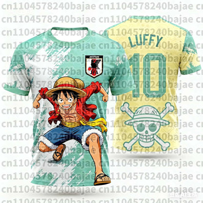 Japan One Piece Luffy Football Jersey Men T-shirt Kids Football Special Jersey Kit Adult Men's/Women's Quick-Drying Sweatshirt