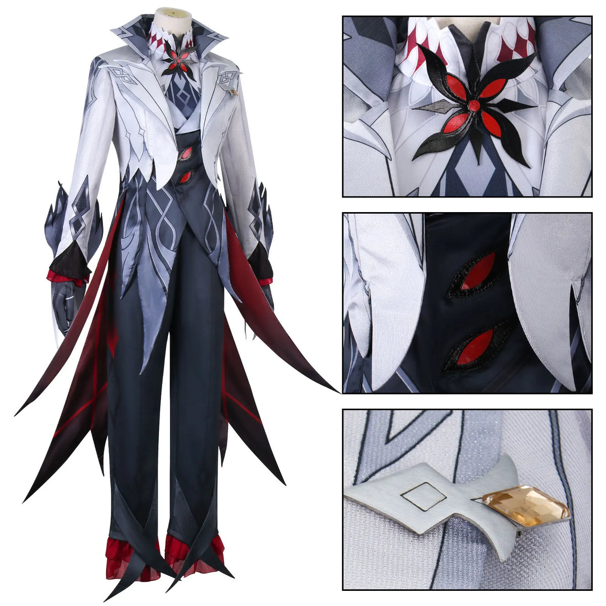 Arlecchino The Knave Cosplay Costume Genshin Impact  Fatui Harbinger Wig Set Servant Snezhnaya Halloween Costumes For Women