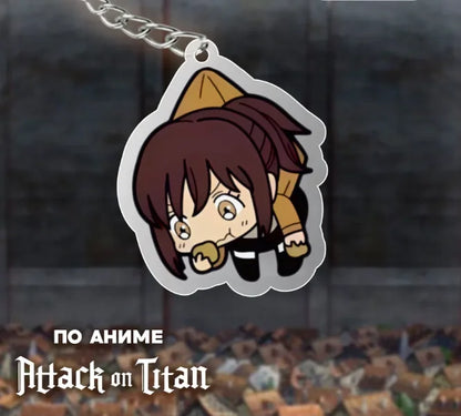 Acrylic Key Ring for Attack On Titan Bertholdt Hoover Reiner Braun Armin Arlert Anime Trinket Backpack Pendant Creative Gift