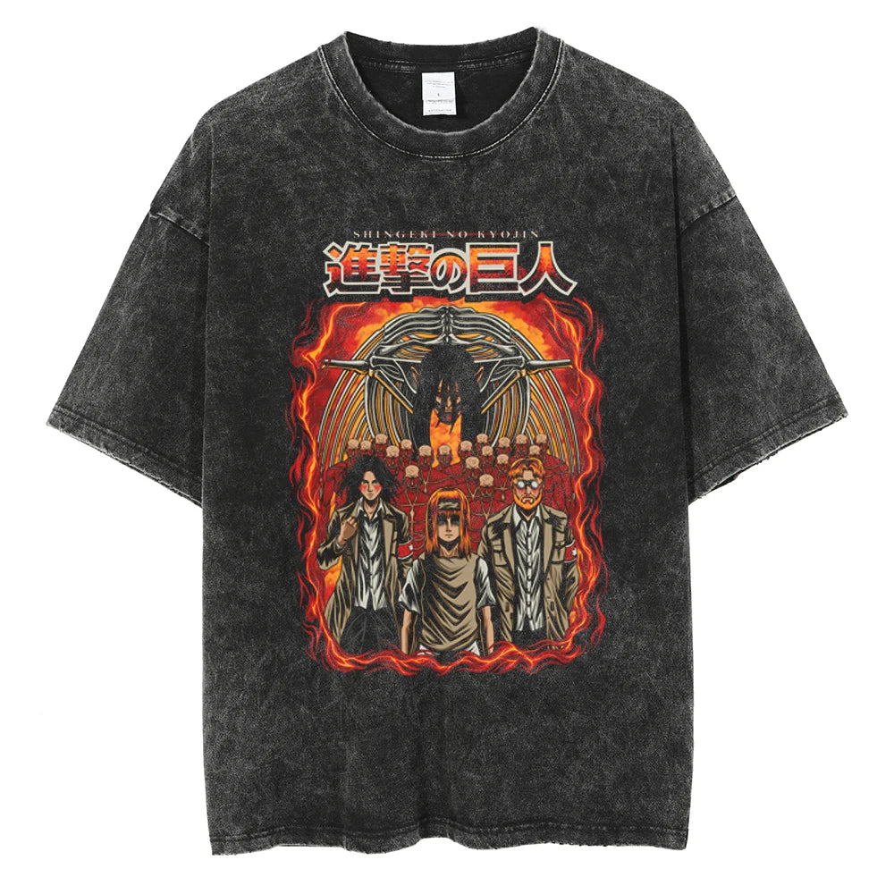 Harajuku Anime Attack on Titan Levi Ackerman Print Tee Men Women Comfortable T-shirts Casual Loose T Shirt Male Cotton Tshirt