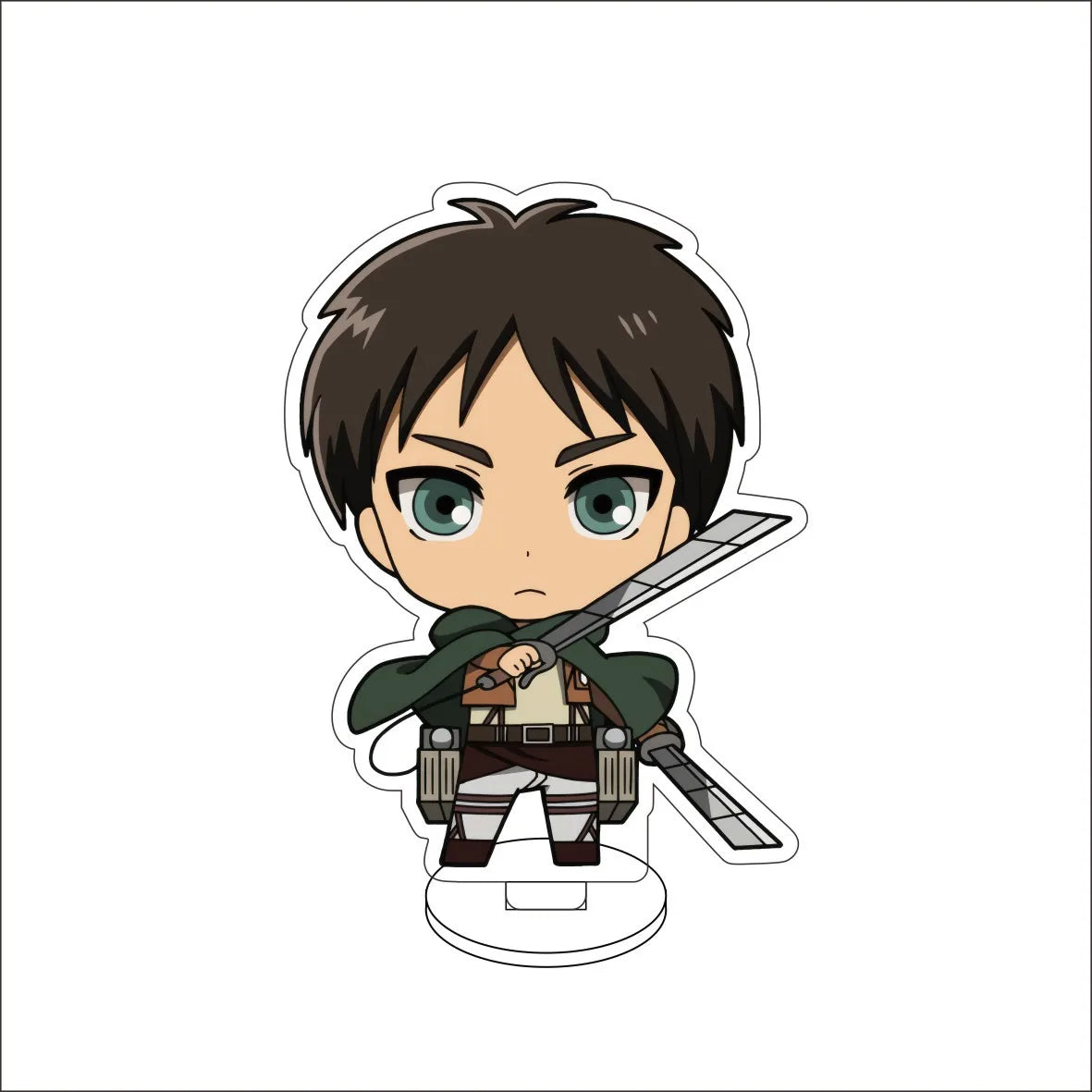 10CM Anime ‌Attack on Titan Cos Eren Jaeger Mikasa Ackerman Levi Ackerman Hanji Zoe Figure Acrylic Stand Cute Ornaments Gifts