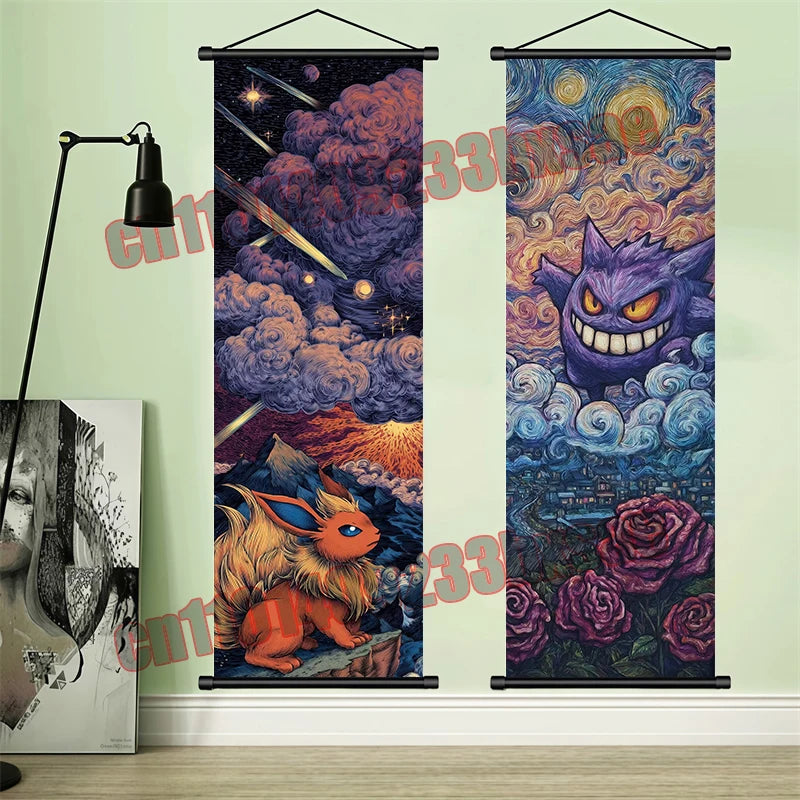 Pokemon Gengar Scroll Painting