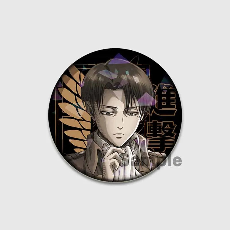Attack on Titan Anime Brooches Erwin Eren Levi Lapel Pins Cartoon Cosplay Badge Gifts Accessories Backpack Clothes Decor Jewelry