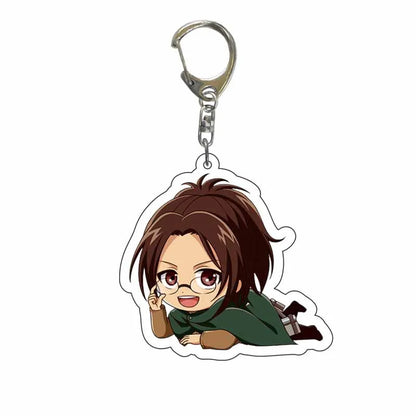 Attack On Titan Anime Peripheral Acrylic Figure Display Keychain Pendant Eren Mikasa Levi Creative Decorative Gift Accessories