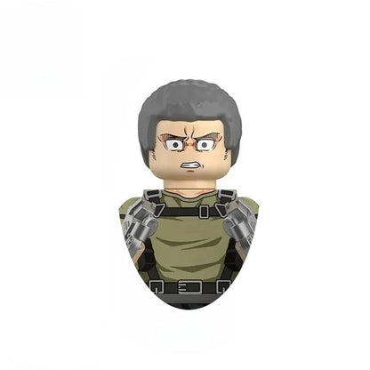 Anime Attack on Titan Building Blocks Keychain Mini Figure Keyring Collectible Toy Pendant for Bag Accessories Fans Gift