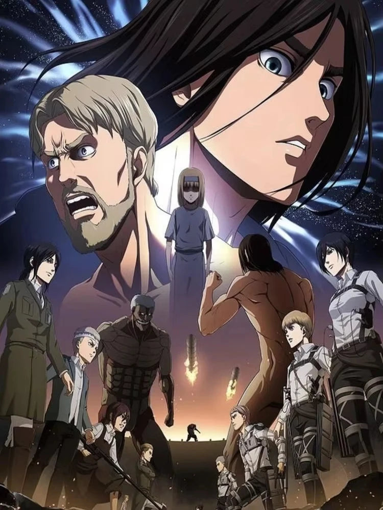 Japanese Anime Attack on Titan New Diamond Art Painting Captain Levi Ackerman Mikasa Picture Mosaic DIY Cross Stitch Kits Decor