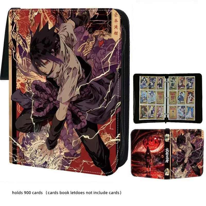 Naruto Card Binder 4/9 Pocket Trading Card Holder Anime Card Binder with 50 Inner Pages Zipper Holder Up To 900 Cards